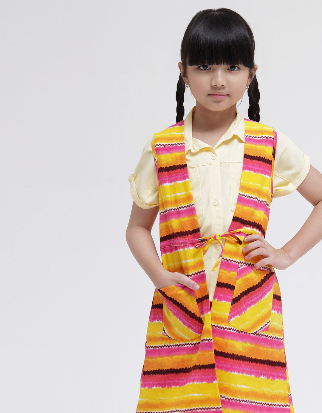 Curly Kids Icon Vest for Girls With Armhole Sleeve