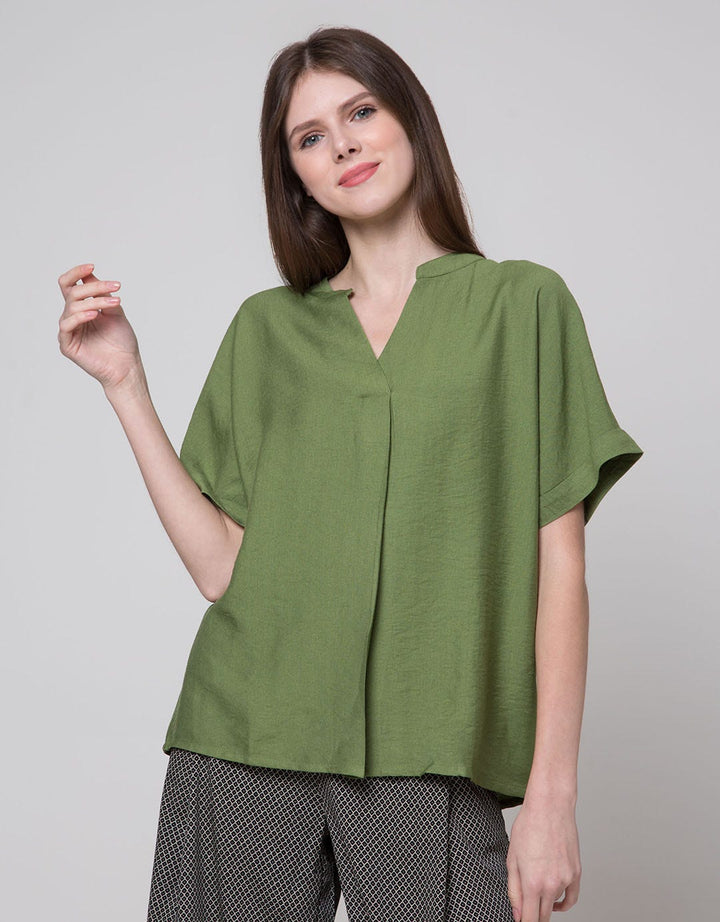 St. Yves Short Sleeve Blouse Linen Pule