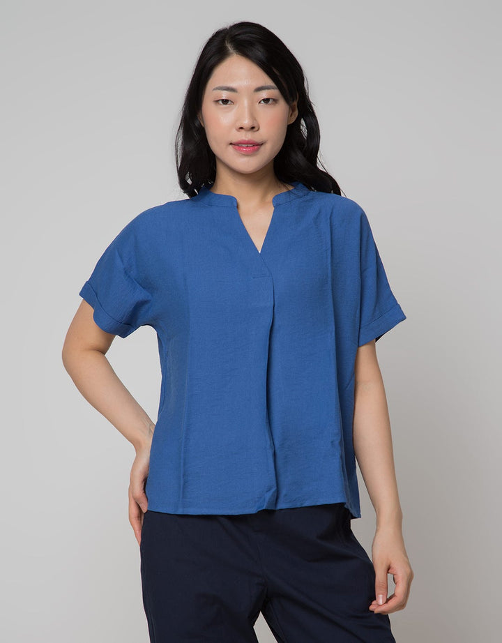 St. Yves Short Sleeve Blouse Linen Pule