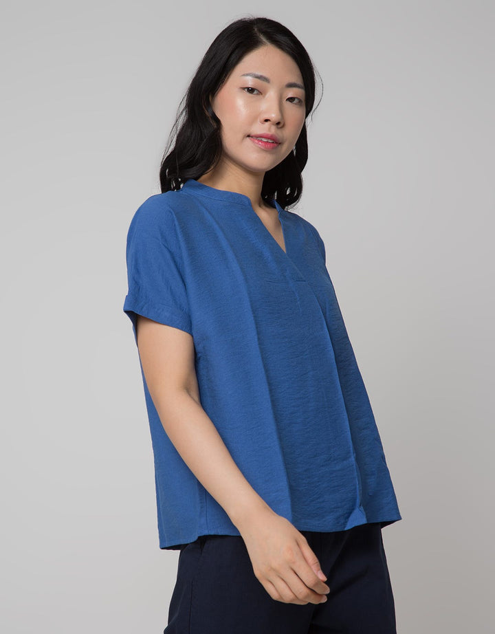 St. Yves Short Sleeve Blouse Linen Pule