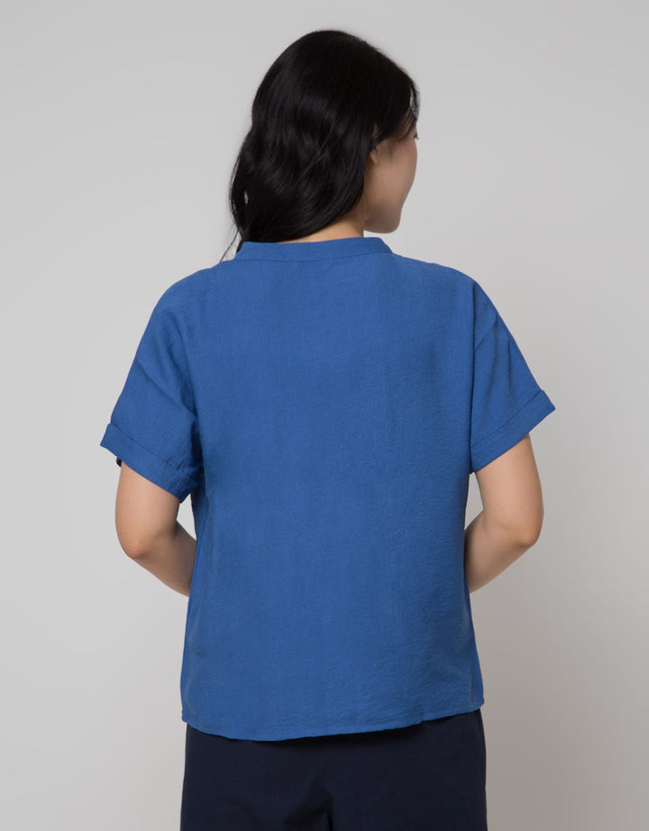St. Yves Short Sleeve Blouse Linen Pule