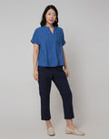 St. Yves Short Sleeve Blouse Linen Pule