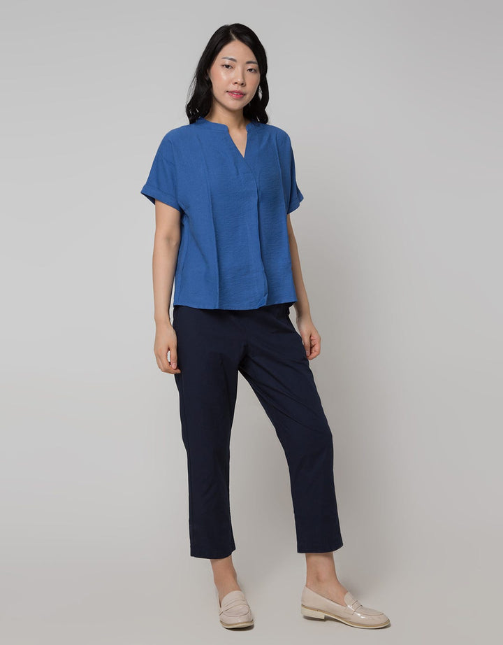 St. Yves Short Sleeve Blouse Linen Pule
