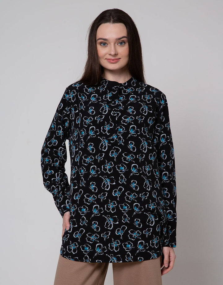 St. Yves Long Sleeve Blouse Printed Tunic