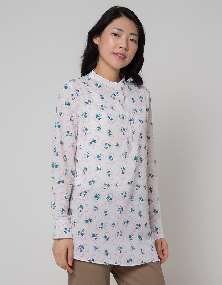 St. Yves Long Sleeve Blouse Printed Tunic