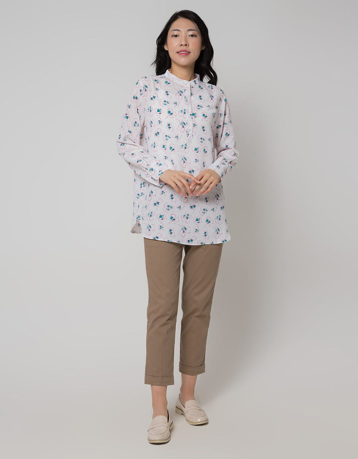 St. Yves Long Sleeve Blouse Printed Tunic