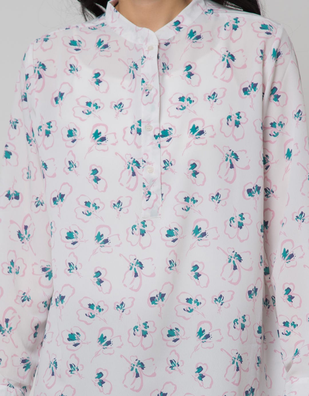St. Yves Long Sleeve Blouse Printed Tunic