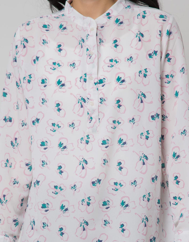 St. Yves Long Sleeve Blouse Printed Tunic