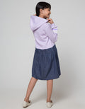 Nevada Long Sleeve Midi Dress Hoodie With Kombinasi Rok Chambray