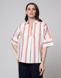 St. Yves Print Stripe Blouse Wanita
