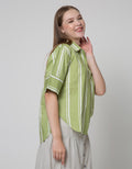 St. Yves Print Stripe Blouse Wanita