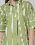 St. Yves Print Stripe Blouse Wanita