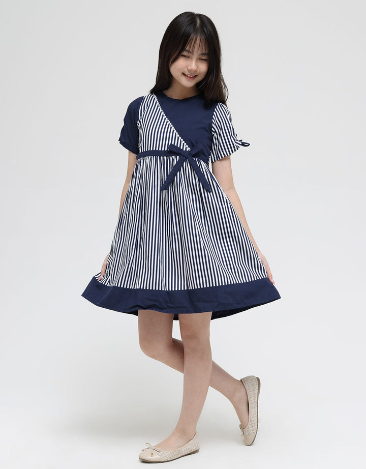 Donita Stripes Flare Dress Anak Perempuan