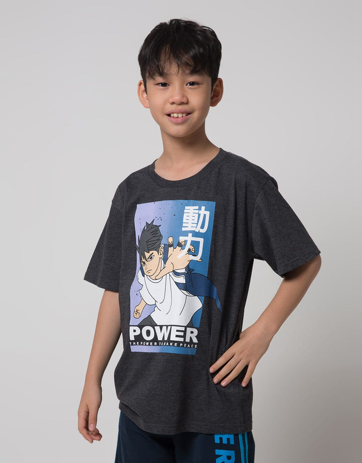Aero Short Sleeve T-Shirt Print Power Anime