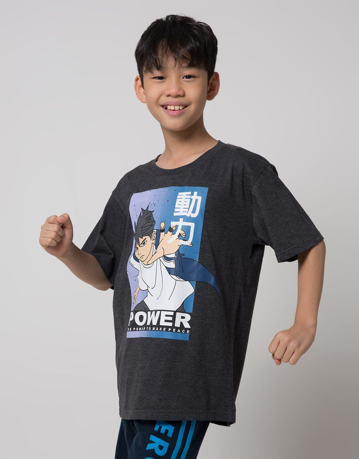 Aero Short Sleeve T-Shirt Print Power Anime