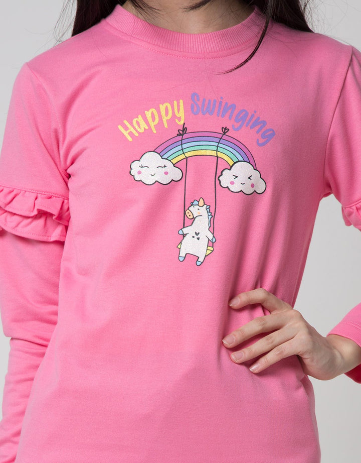 Aero Long Sleeve Unicorn Hand Ruffle T-Shirt