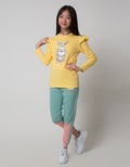 Aero Long Sleeve Bunny Shoulder Ruffle T-Shirt