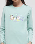 Aero Long Sleeve Meow Bottom Ruffle T-Shirt