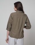 Details Long Sleeve Shirt With Eyelet Fabric At Front Yoke