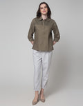 Details Long Sleeve Shirt With Eyelet Fabric At Front Yoke