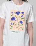 Details Flower Text Print Women's T-shirt