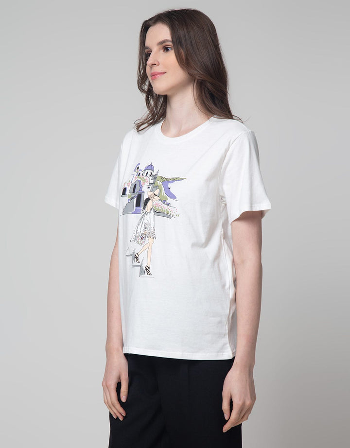 Details Short Sleeve T-Shirt Regular Santorini Print