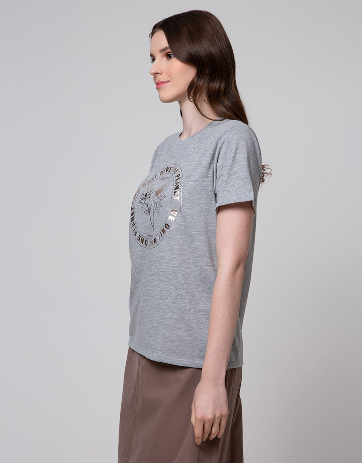 Details Short Sleeve T-Shirt Regular Print With We Only Have One Planet