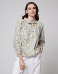 Details Neck String Blouse Wanita