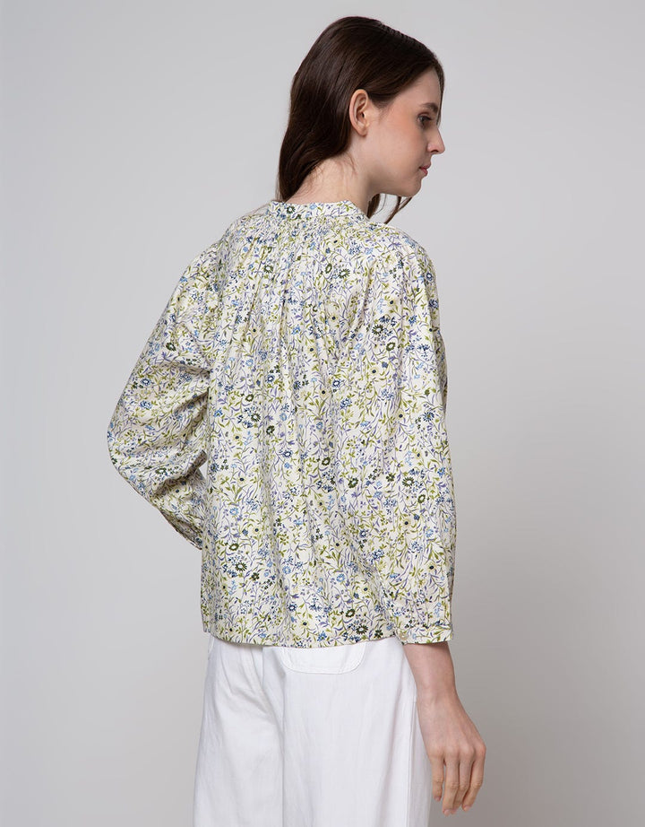 Details Neck String Blouse Wanita