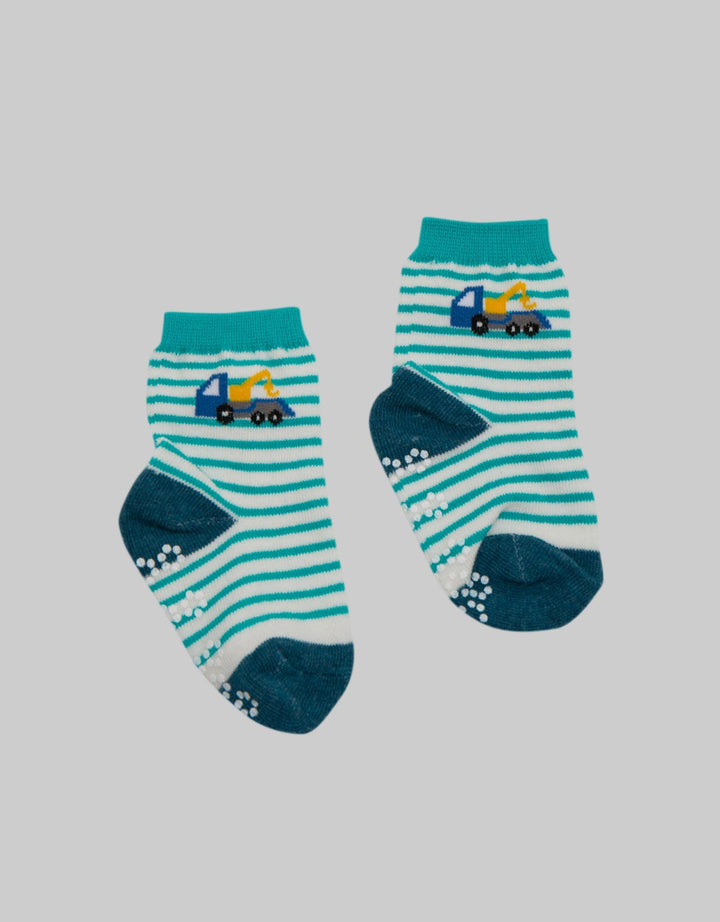 Pipiniko Socks Boys Tractor Stripes Anti Slip