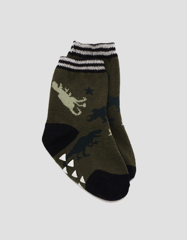 Pipiniko Socks Boys Dino Velociraptor Anti Slip