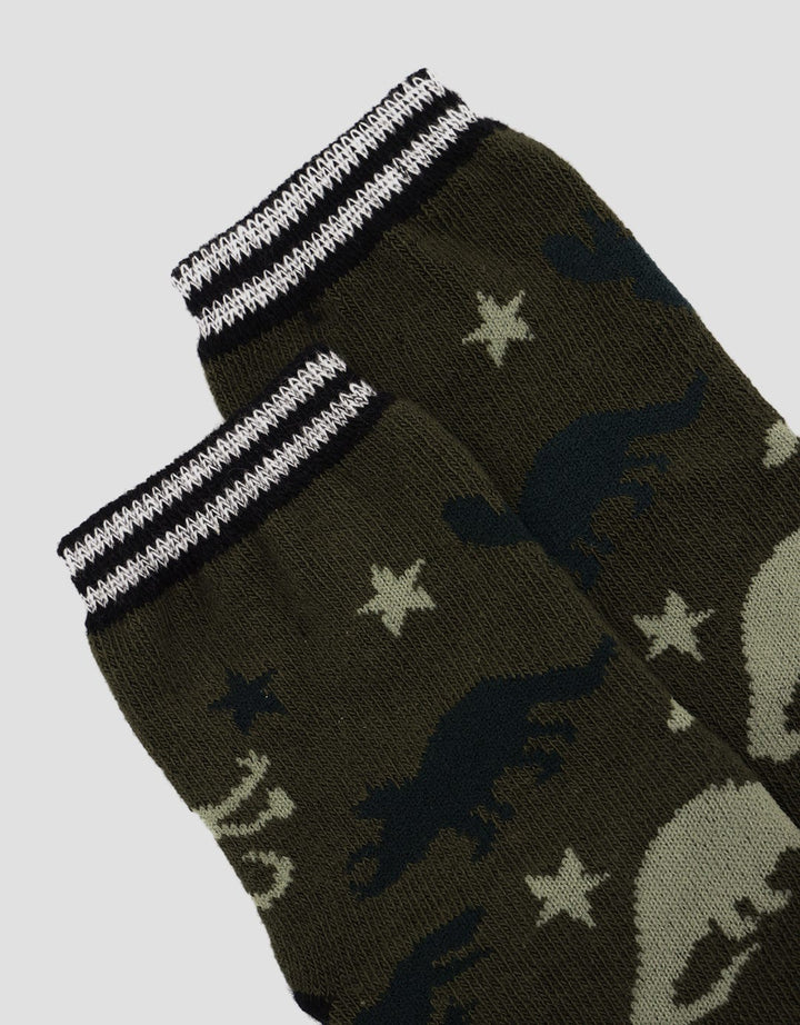 Pipiniko Socks Boys Dino Velociraptor Anti Slip