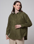 Nevada Corduroy Text Kemeja Wanita