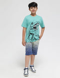 Nevada Shorts Pants Knit Karet Print Splash Ombre