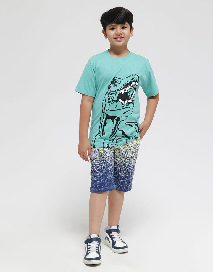 Nevada Shorts Pants Knit Karet Print Splash Ombre