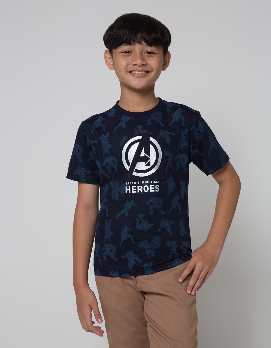Marvel Short Sleeve T-Shirt Print Avenger Heroes Silhouette