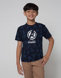 Marvel Short Sleeve T-Shirt Print Avenger Heroes Silhouette