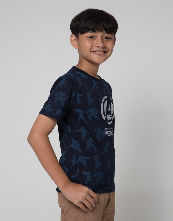 Marvel Short Sleeve T-Shirt Print Avenger Heroes Silhouette
