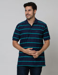 Cole Textured Stripe Polo Shirt Pria