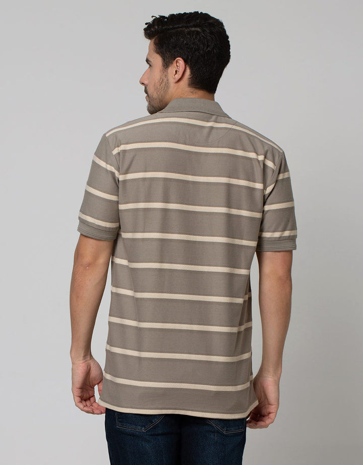 Cole Textured Stripe Polo Shirt Pria