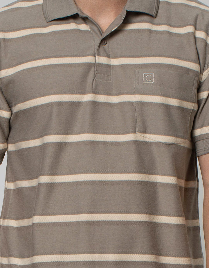 Cole Textured Stripe Polo Shirt Pria
