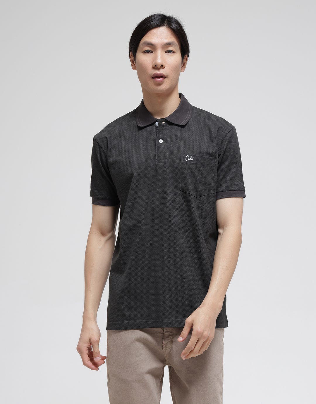 Cole Embro Geometri Polo Shirt Pria