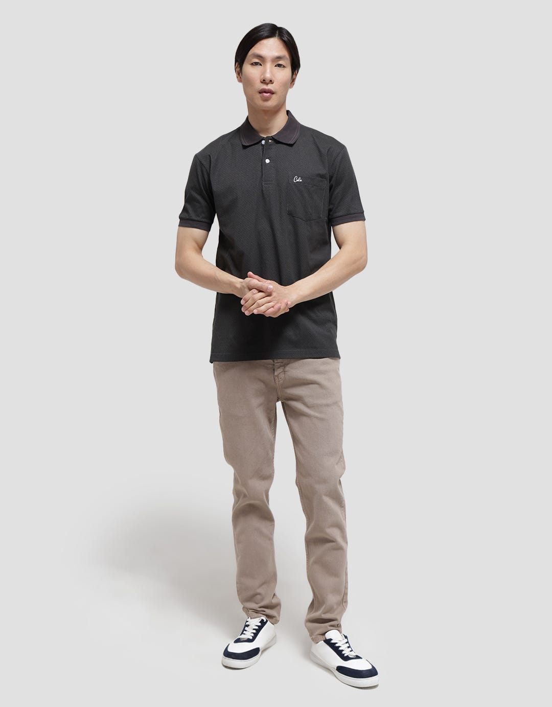 Cole Embro Geometri Polo Shirt Pria
