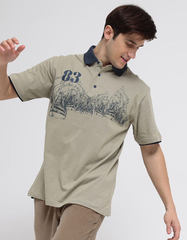 Cole Boat Chest Print Polo Shirt Pria