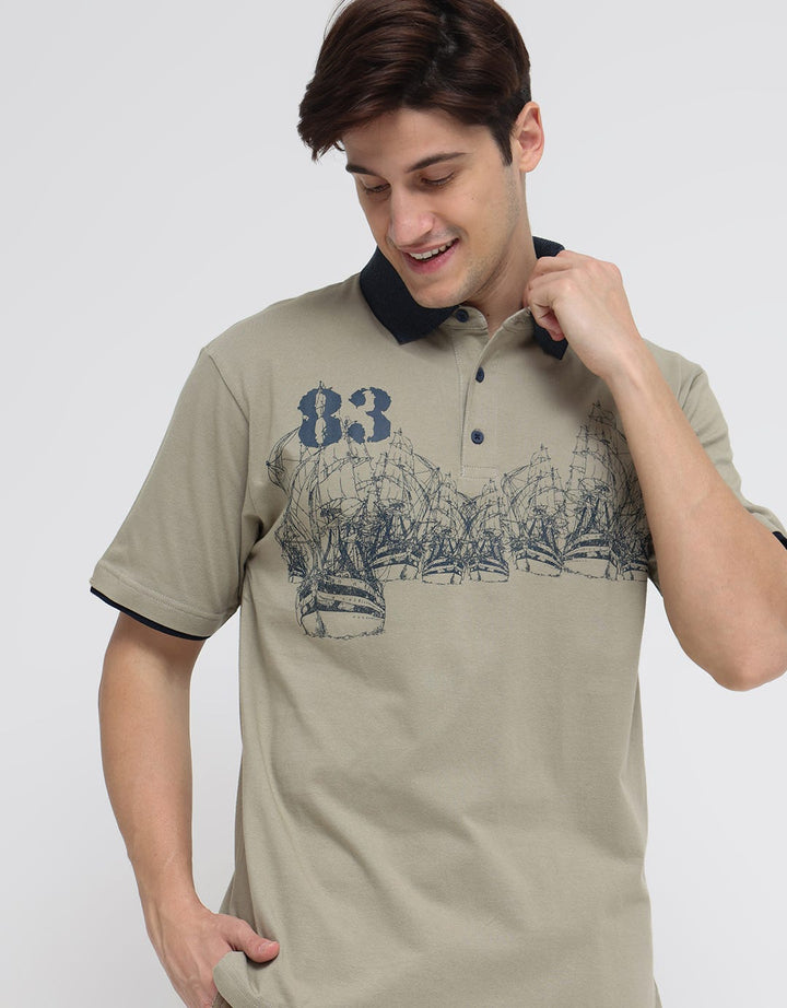 Cole Boat Chest Print Polo Shirt Pria