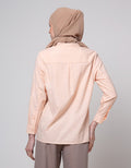 Annisa Long Sleeve Shirt Basic With Detail On Button And Hi Lo Hem