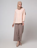 Annisa Long Sleeve Shirt Basic With Detail On Button And Hi Lo Hem