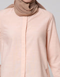 Annisa Long Sleeve Shirt Basic With Detail On Button And Hi Lo Hem
