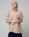Annisa Long Sleeve Blouse With Ruffles On Shoulder With Detail On Hand