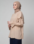 Annisa Long Sleeve Blouse With Ruffles On Shoulder With Detail On Hand